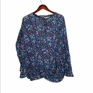 Rebecca Taylor Blouse Tops Blue Floral Work NWT